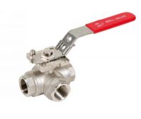 Robinet 3 cai inox- otel carbon cu levier PN40 L-T